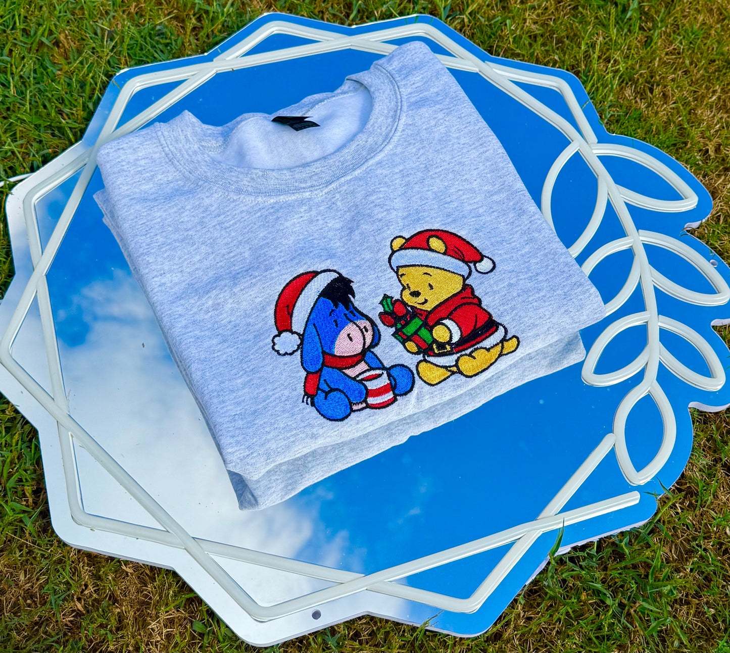 Chibi Winnie & Eeyore Embroidered Crewneck