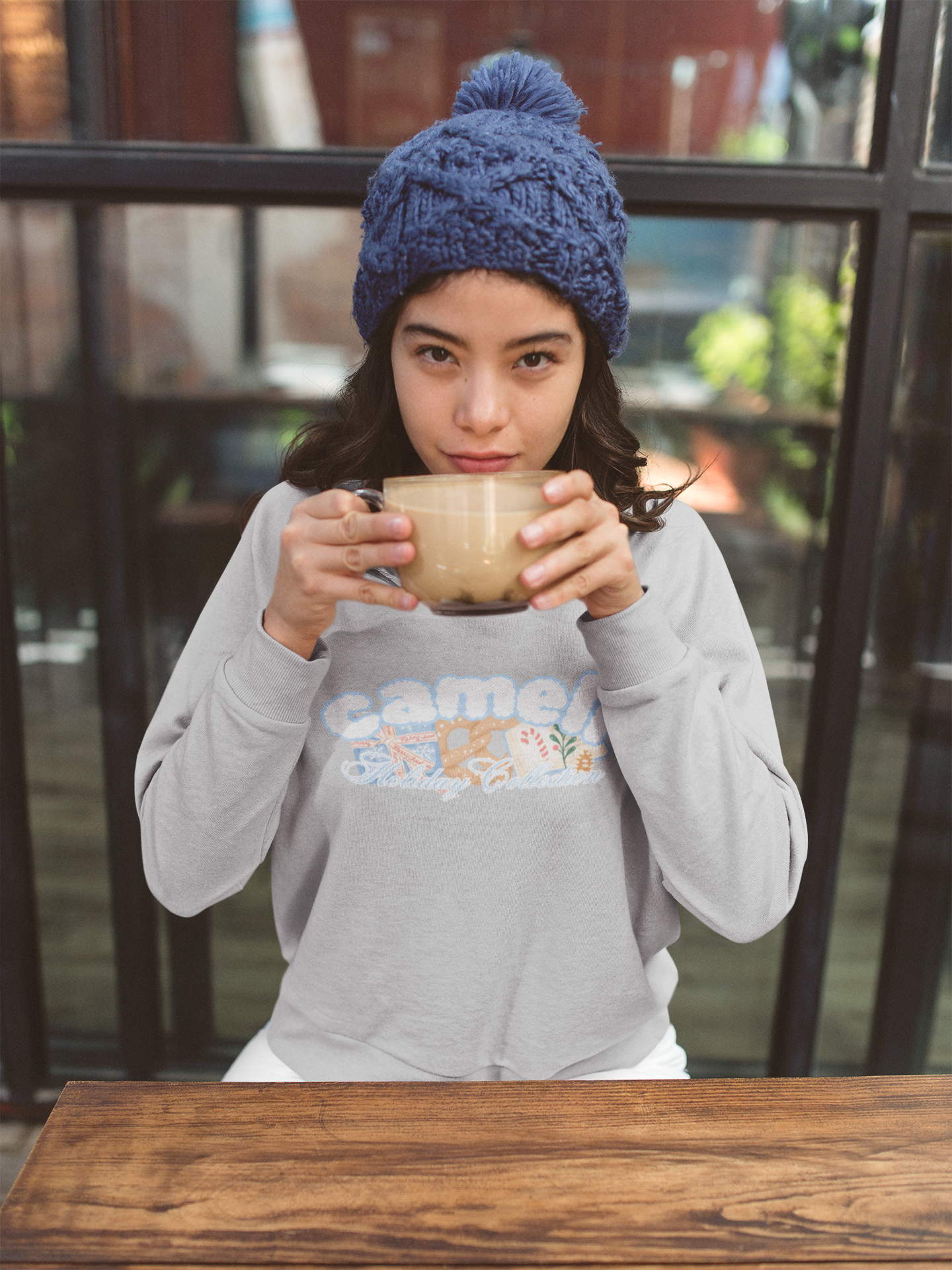 Holiday Collection Cloud Puff Letter Sweatshirt