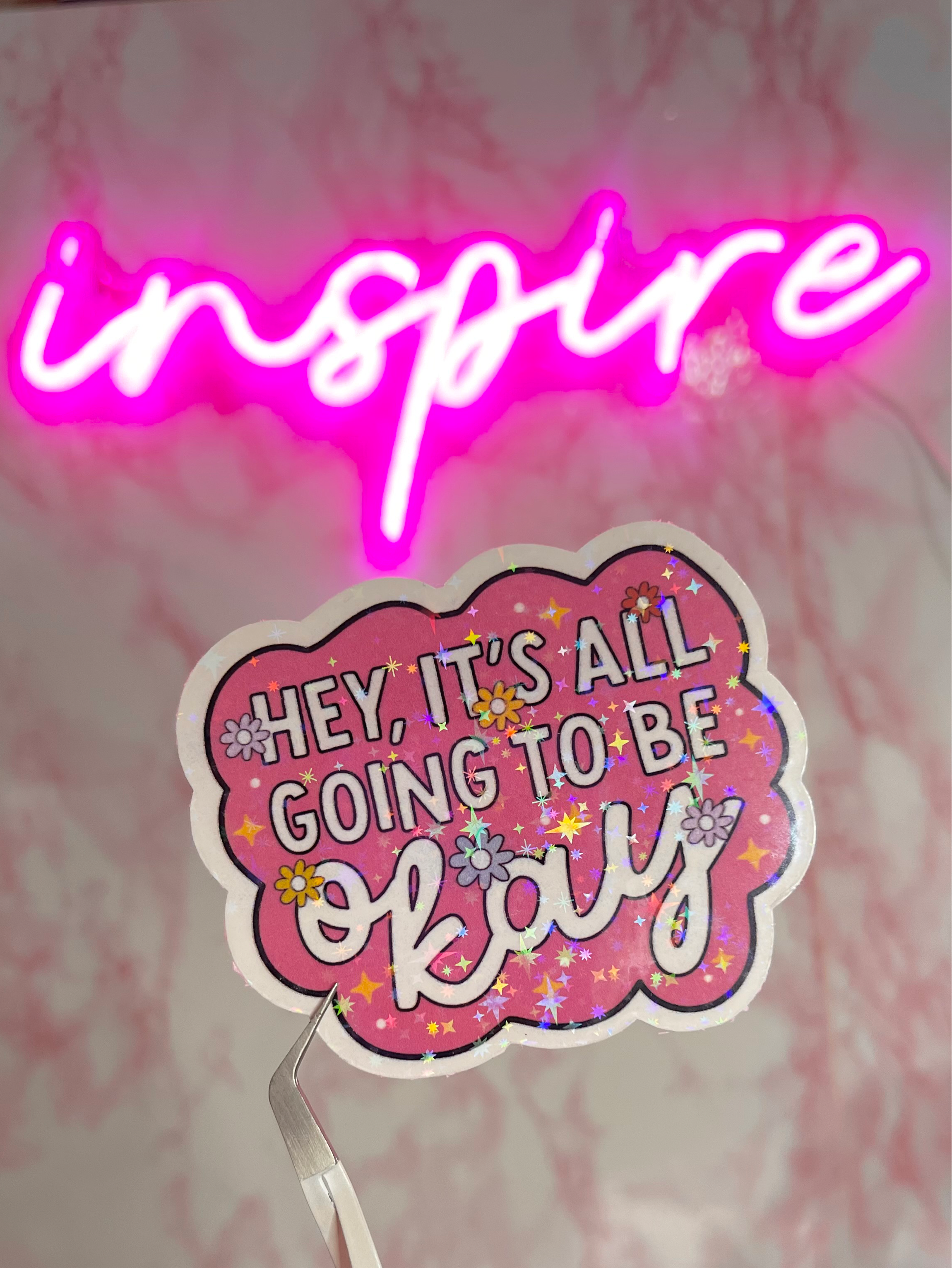 Pink Okay Sticker