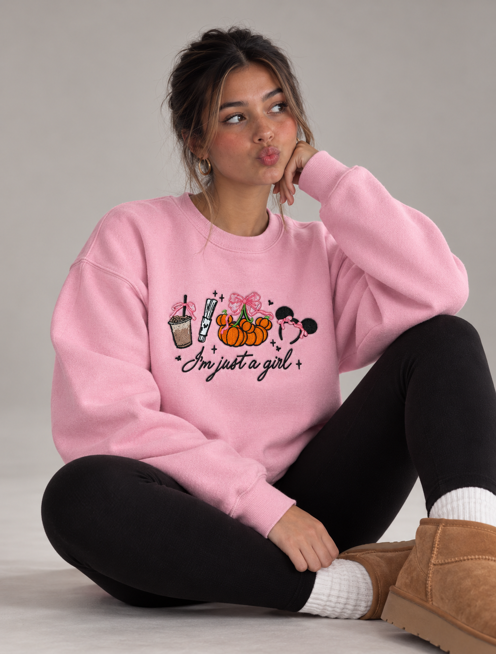 I'm Just A Girl Embroidered Sweater