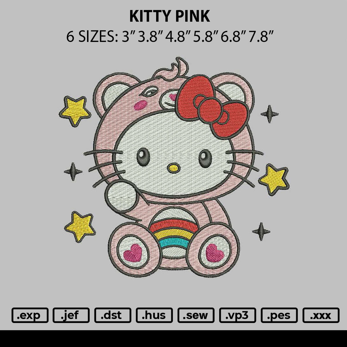 Kitty Pink Embroidery File