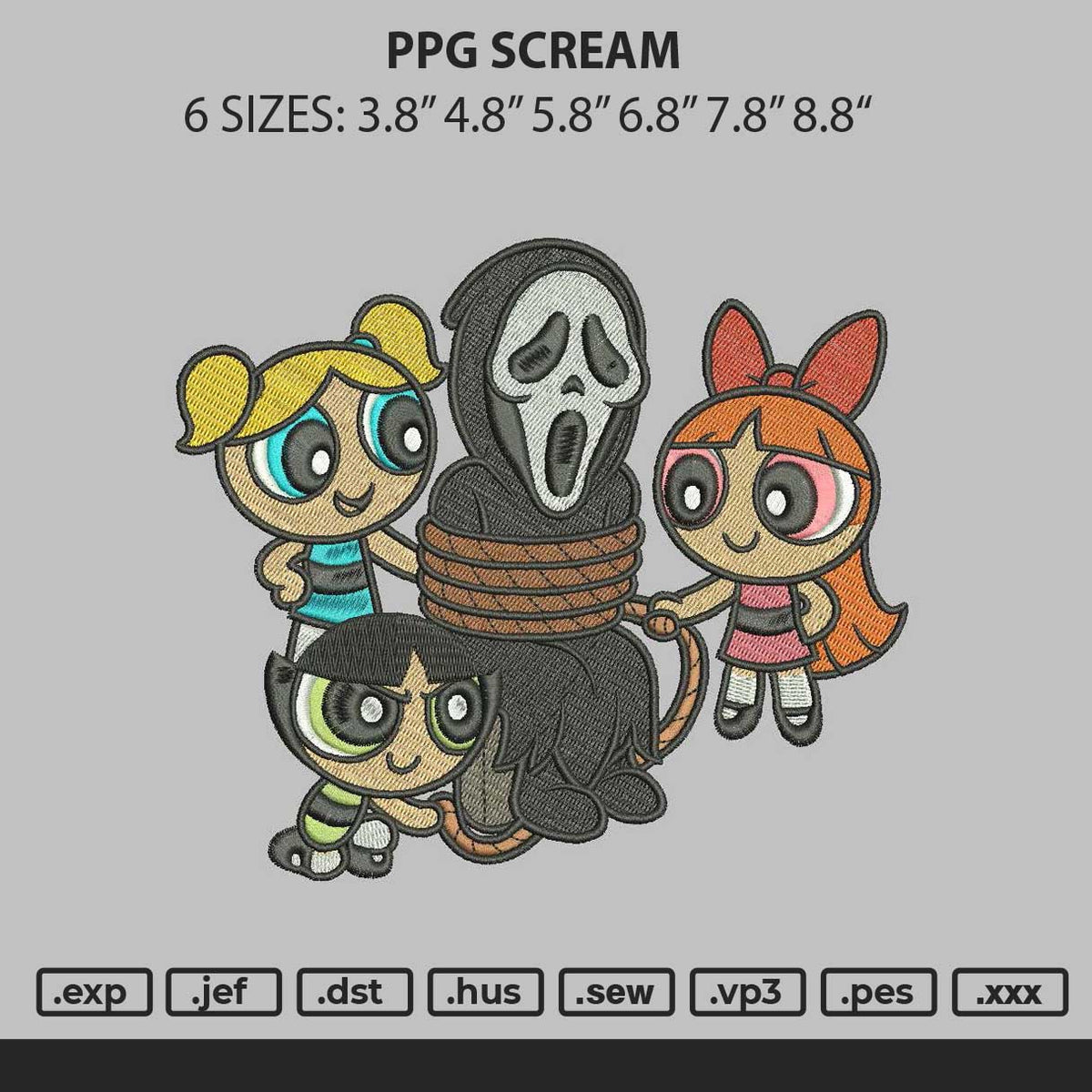 PPG Scream Embroidery Design