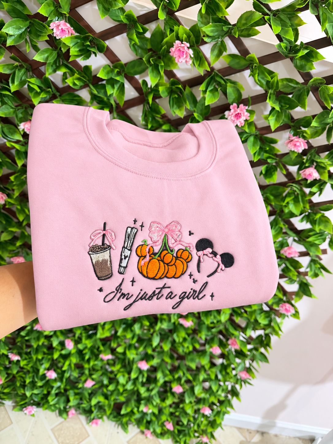 I'm Just A Girl Embroidered Sweater
